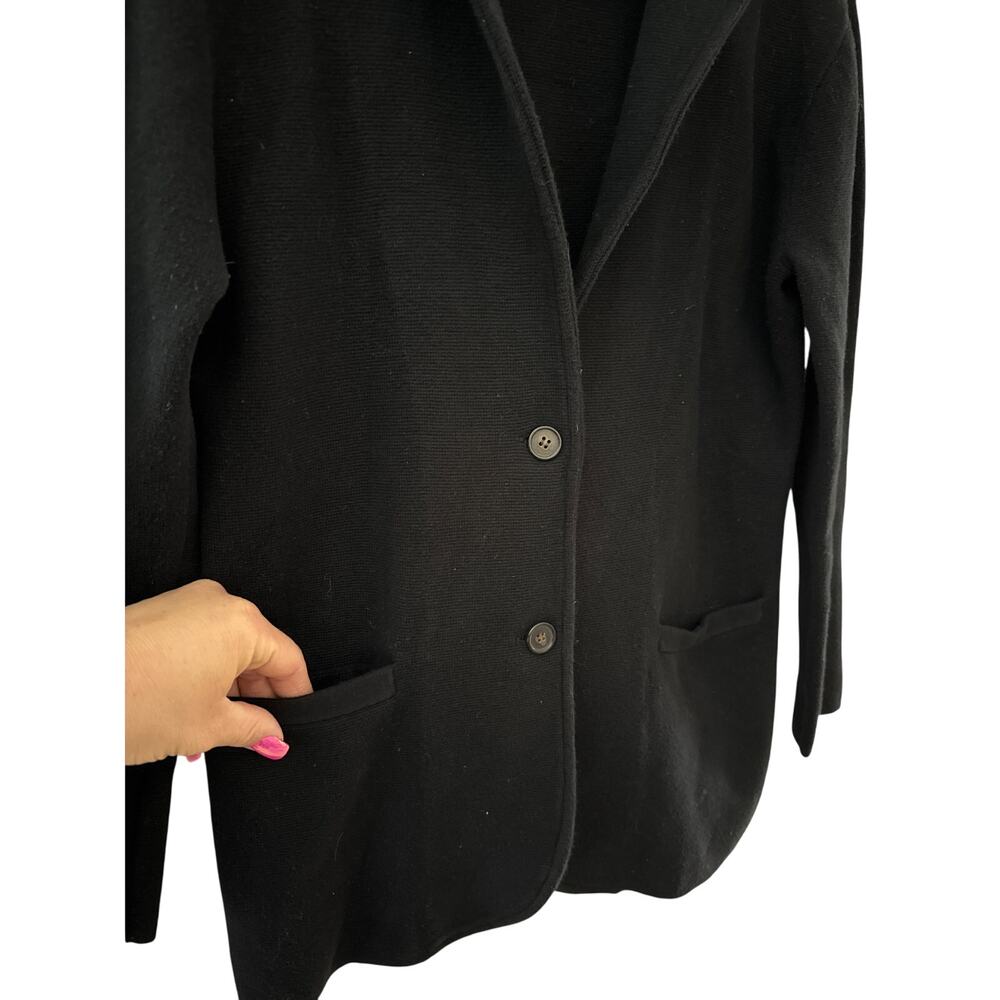J. Crew Two  Button Long Sleeve‎ Sweater Blazer Black Size Small - Picture 8 of 9